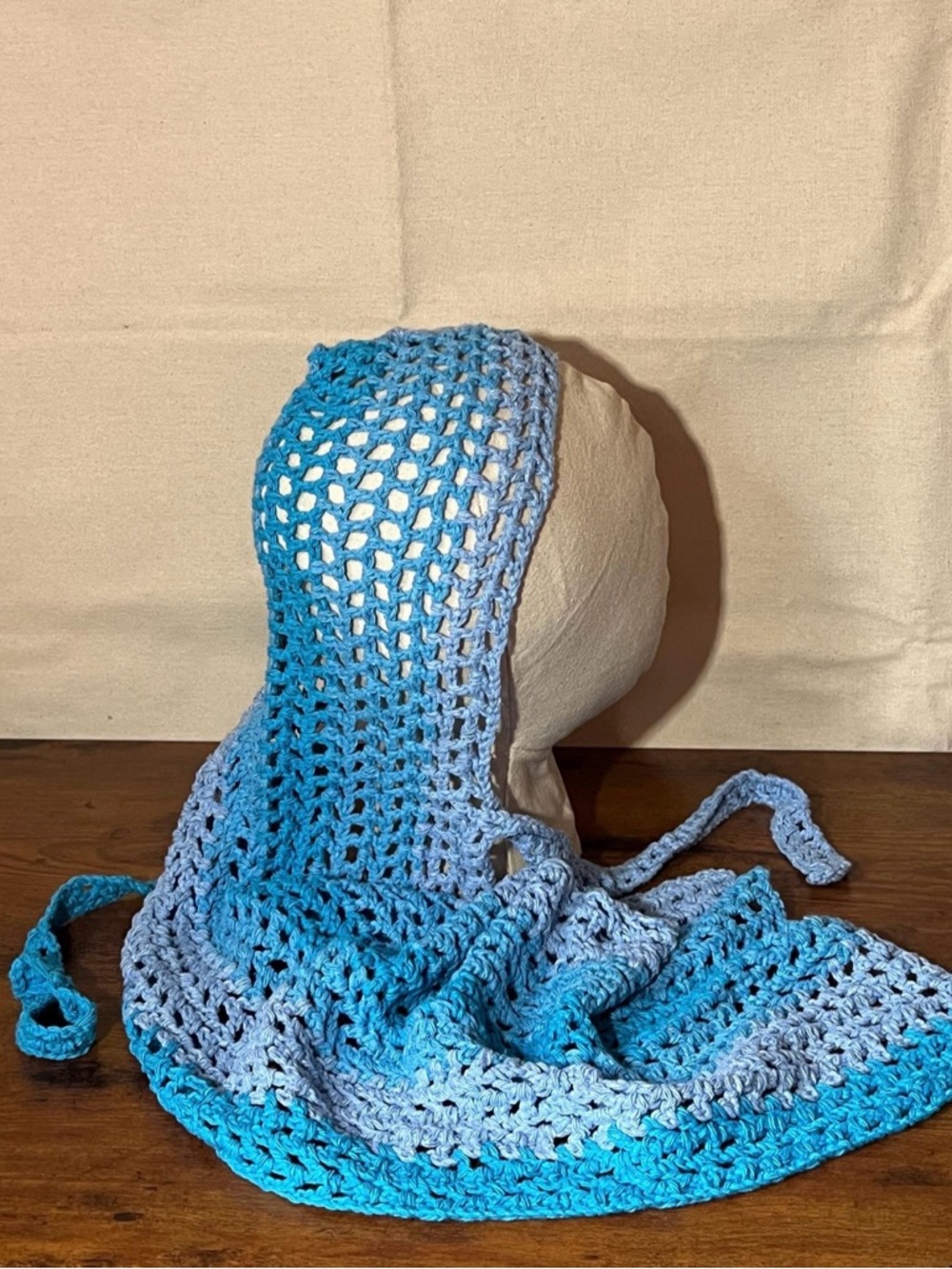 Handmade Crochet Durag | Adjustable Tie Durag | Blue